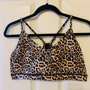 Zyia Active Women’s Leopard Print Brilliant Mesh Racerback Bra Size XXL, EUC